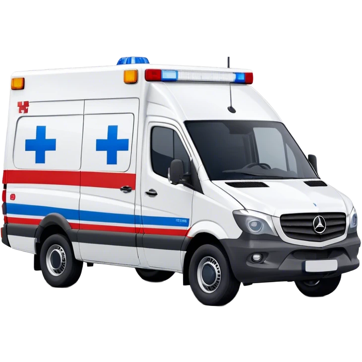 Ambulance - Mercedes-Benz Sprinter (Model Year: 2018) (Iconic Colour: White with red and blue markings) emoji