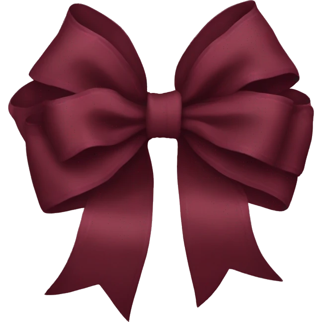Maroon frilly bow emoji