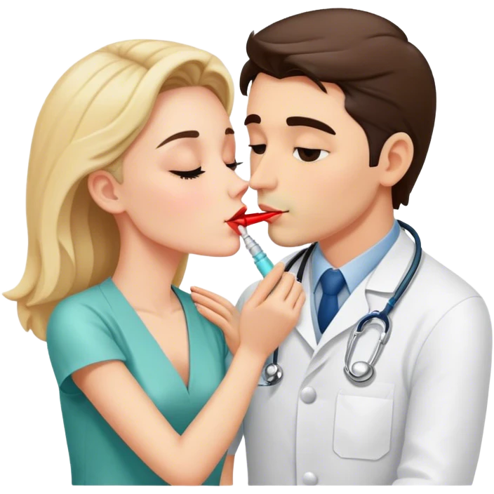 doctor with injections kissing  emoji