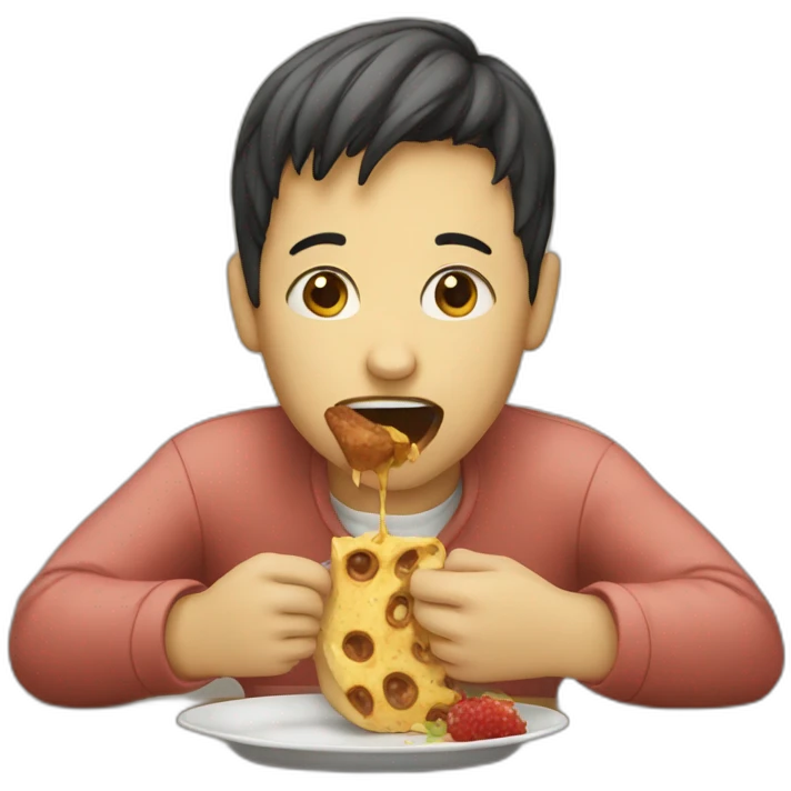 a person eating emoji