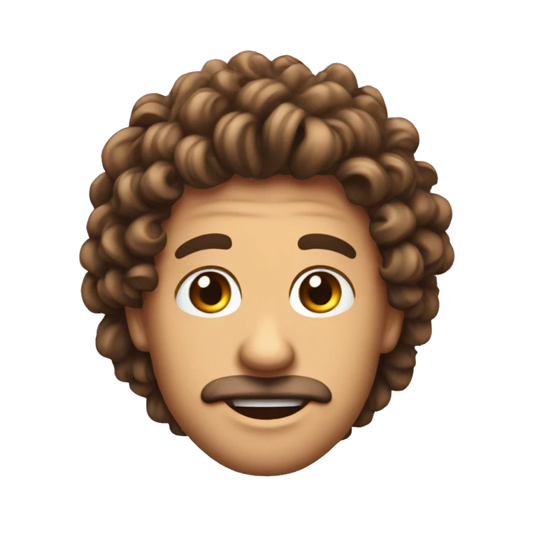 maschio con capelli ricci arrabiato emoji