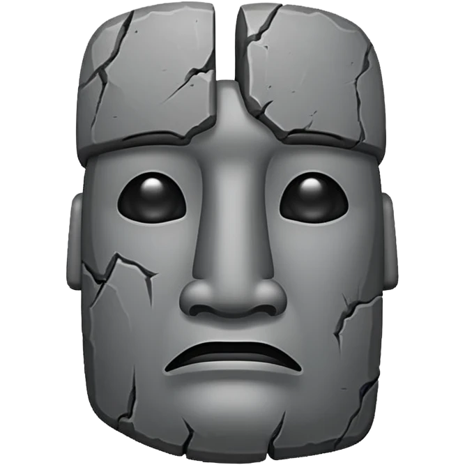 moai emoji with tear emoji