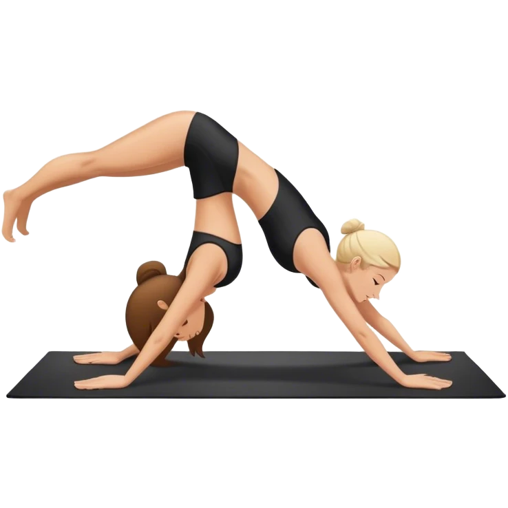 white lady in black bikini doing downward dog emoji