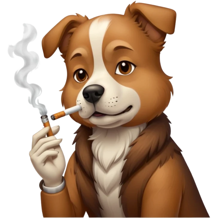 Dog smoking a cigarette  emoji