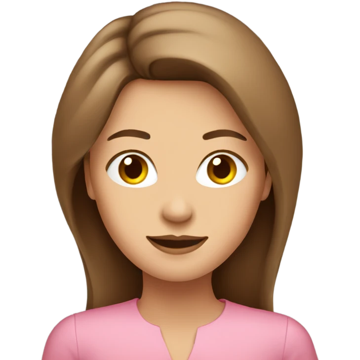long-brown-hair-elegant-woman-pink-shirt emoji