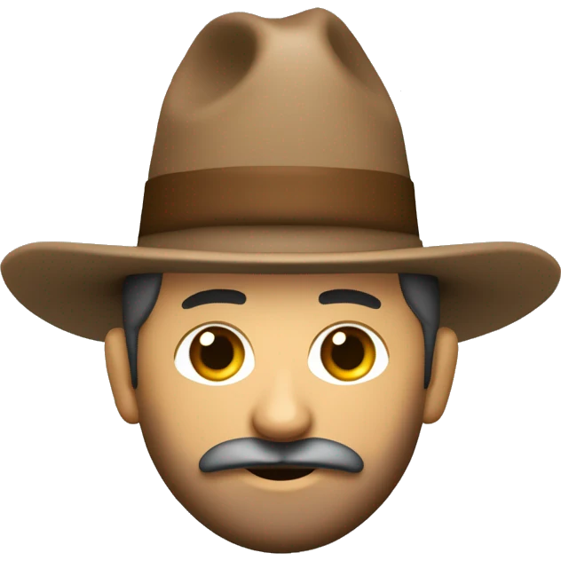 Un señor con barba,traje y camisa con barba portando un sombrero cuyo frente tiene el logotipo de jw.org emoji