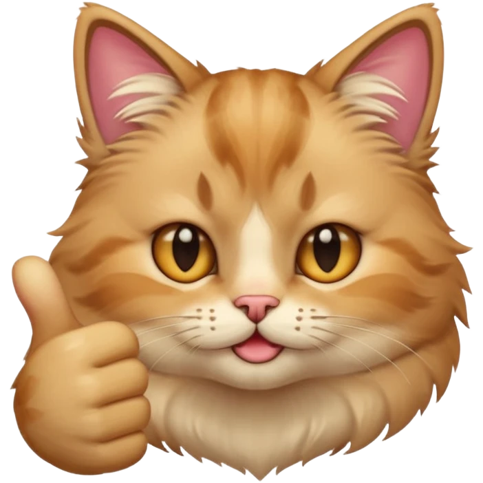 disappointed cat face with a thumbs up gesture emoji
