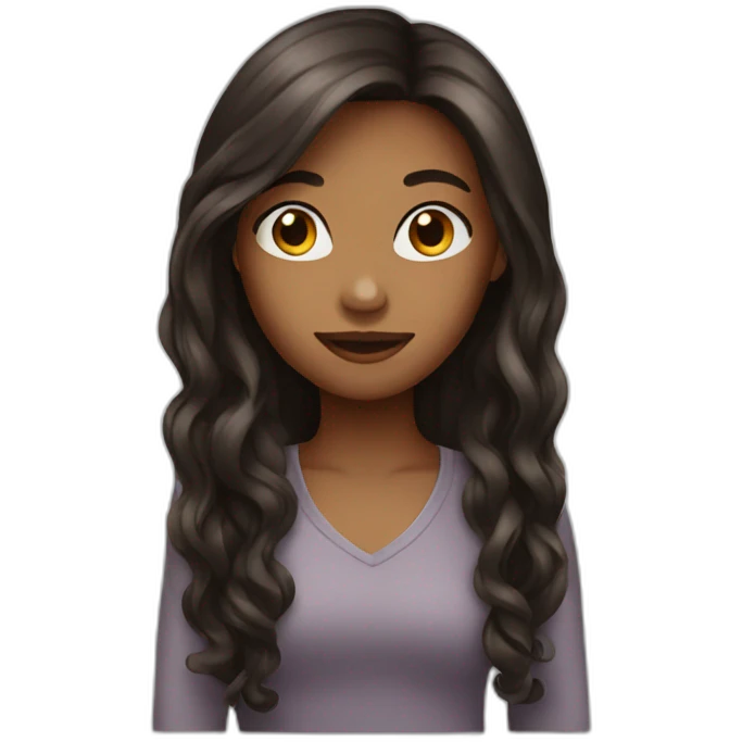 solo girl with long hair emoji