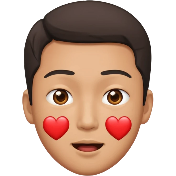 asian man falling with heart eyes emoji