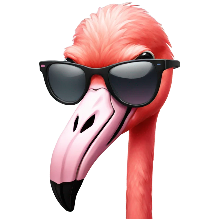 flamingo wearing shades emoji