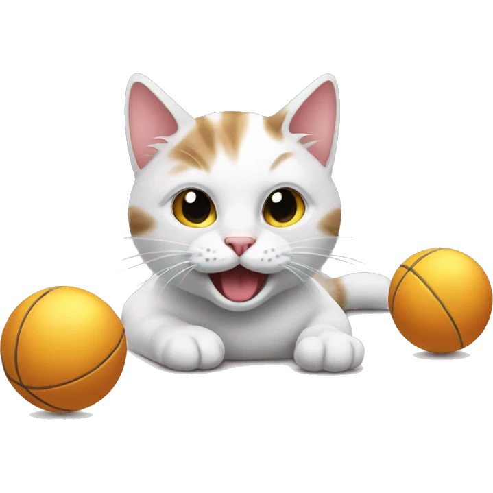 cat playing with balls emoji