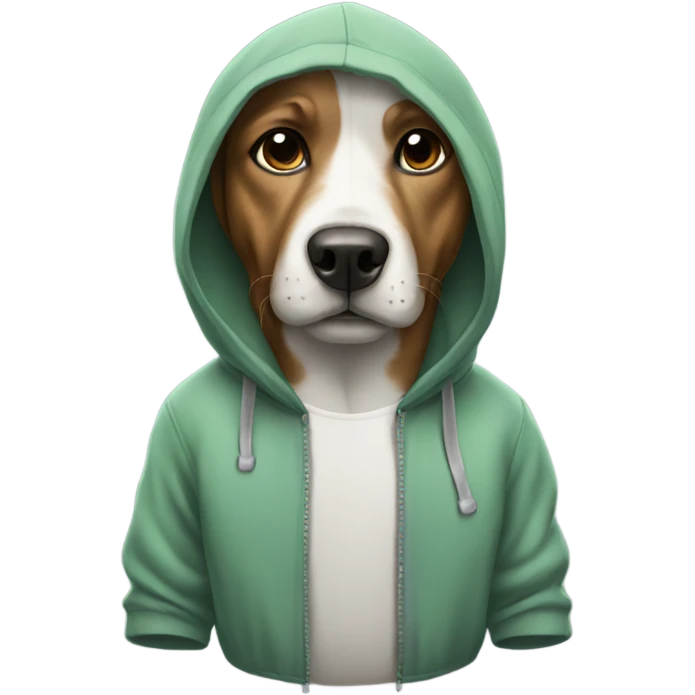 Dog wearing a hoodie emoji