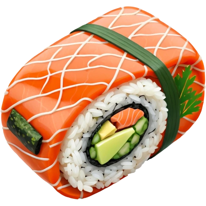single sushi roll birds eye veiw emoji