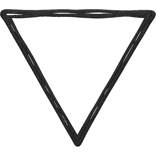 simple monochrome icon of downward-pointing triangle black outline no fill emoji