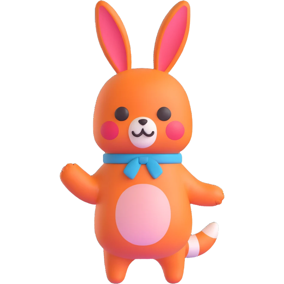 Labubu character, playful, full body, simple background emoji