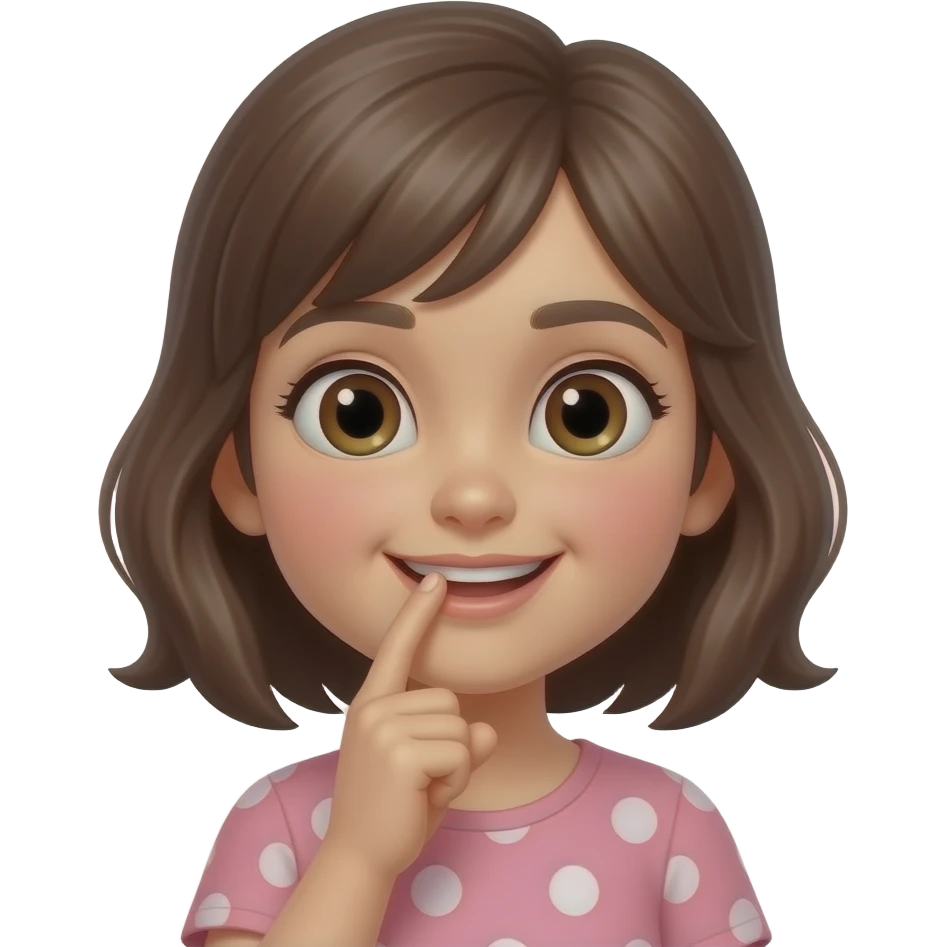 Girl biting finger coyly emoji