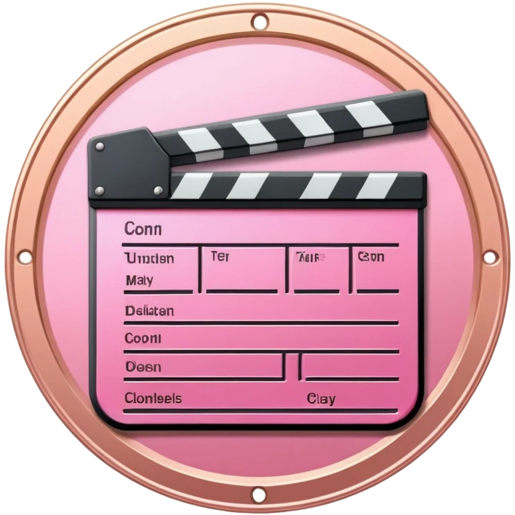 Engraved clapperboard on a pink medal  emoji