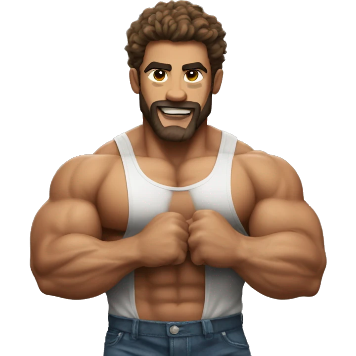 Bodybuilder hairy biceps emoji