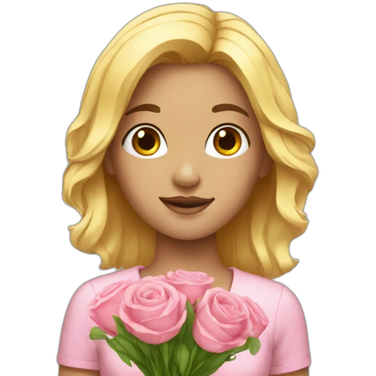 Girl with bouqet emoji