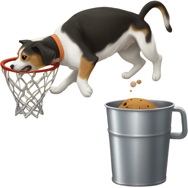 Dog dunking on cat  emoji