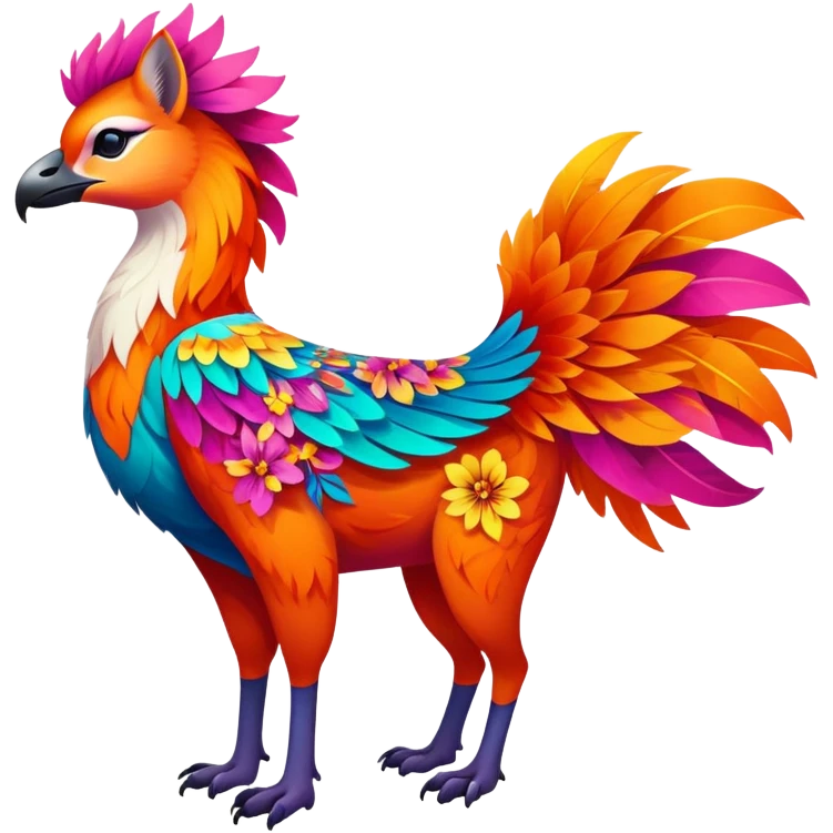 Multicolored floral exotic Falvie-Fionbri, full body emoji