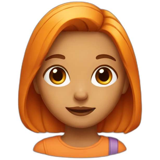 Girl with pumpkin instead of hair emoji