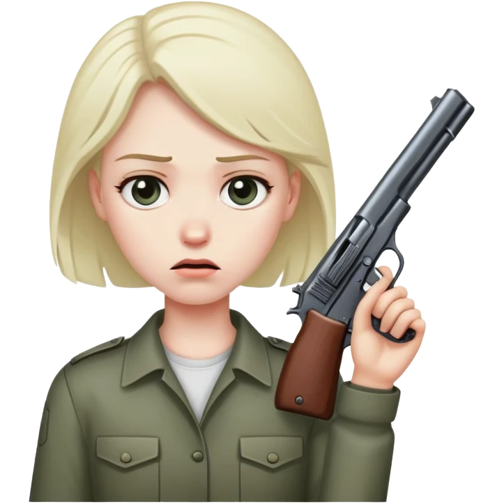 Sad while holding gun up to head emoji