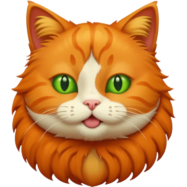 A ginger cat burps green burps emoji