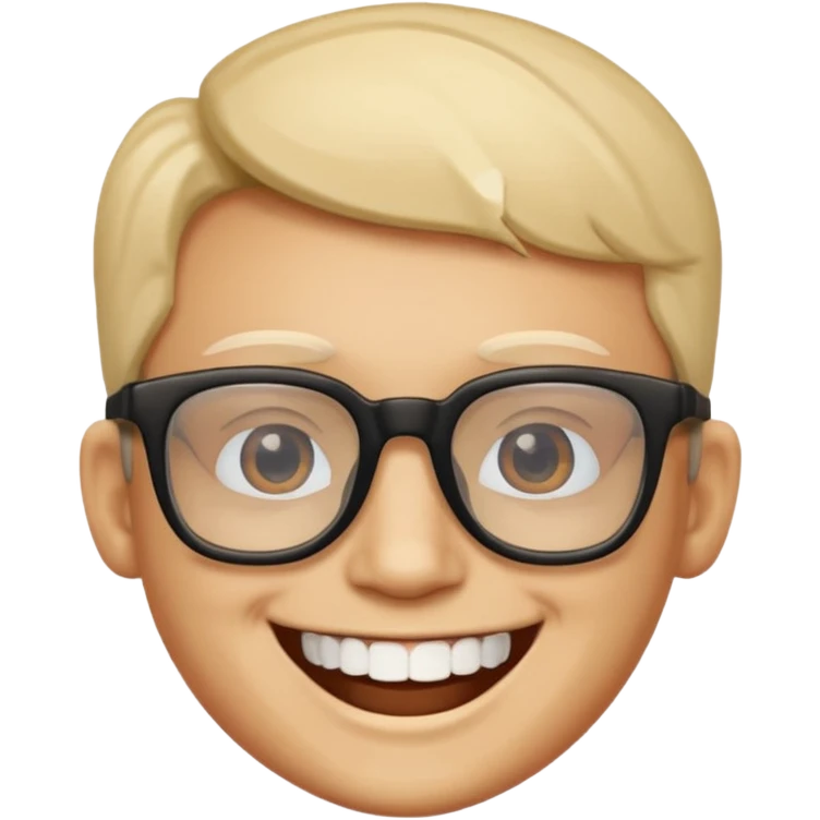 Squarer glasses and he should smile emoji