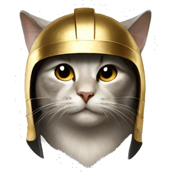 cat with greek golden helmet  emoji