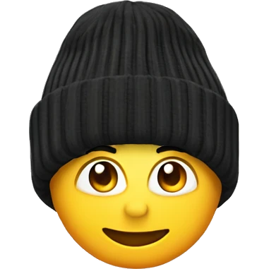 Ribbed beanie hat, front view emoji