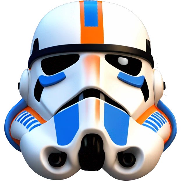 Orange and blue accented stormtrooper helmet  emoji