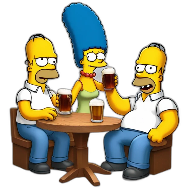 Simpson qui boit une bière avec son fils emoji