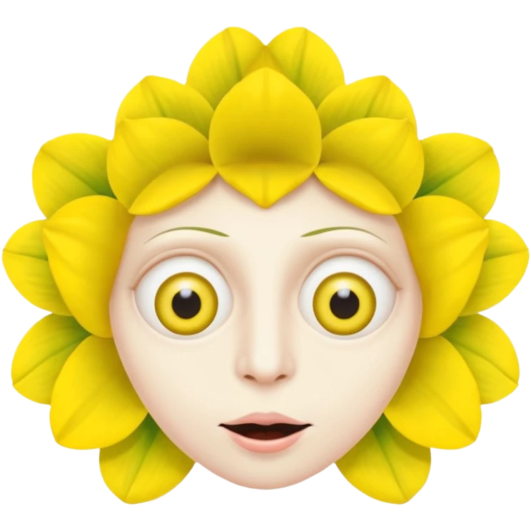 five leaved yellow anemone eyes mouth emoji
