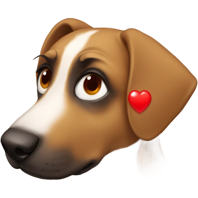 dog’s eyes are red heart emoji