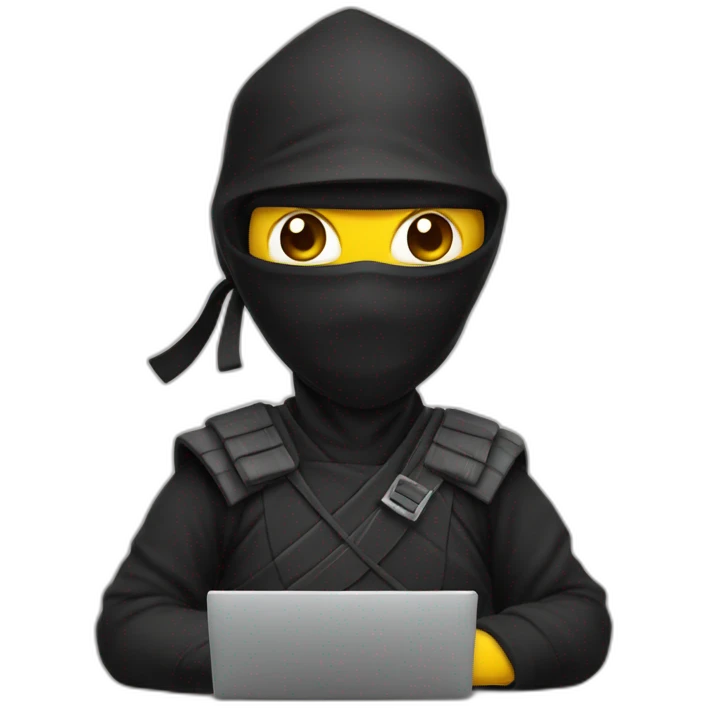 ninja con computador emoji