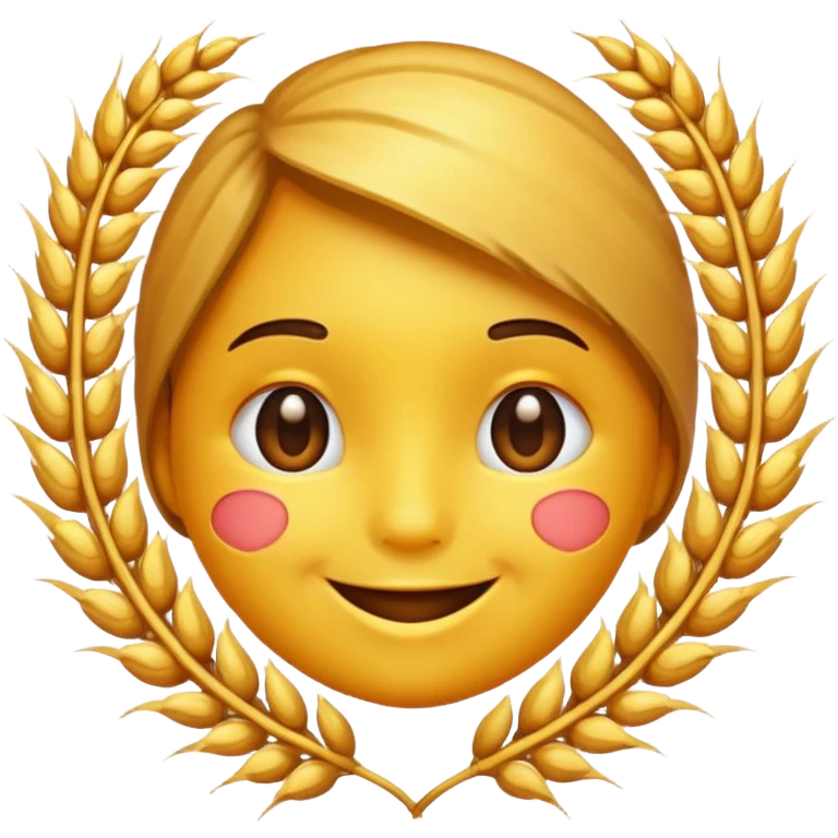 A loved fqce emoji but instead of heart, there is wheat emoji