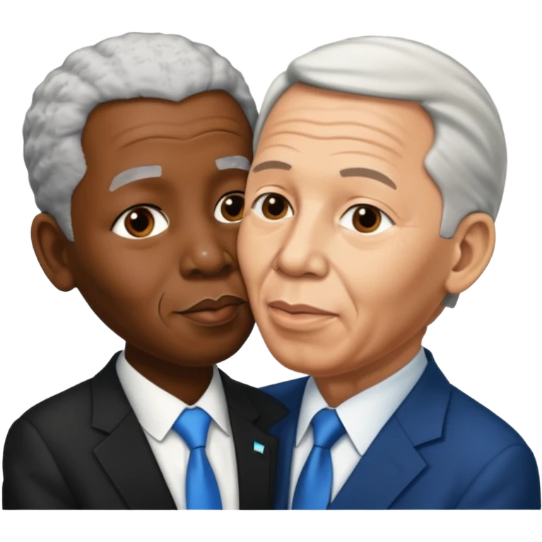 Nelson Mandela (RSA) kissing Benjamin Netanyahu (ISR) emoji