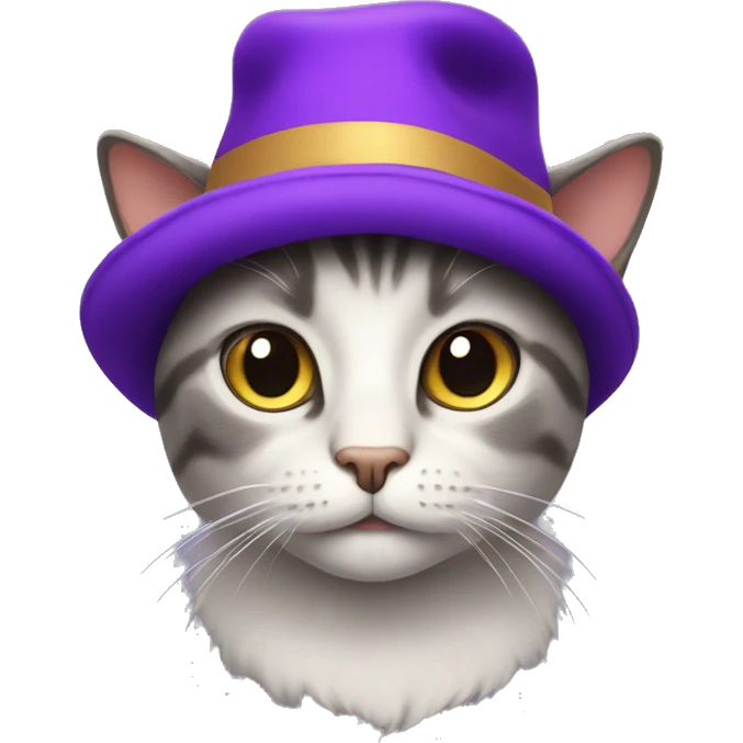 Cat with purple hat emoji