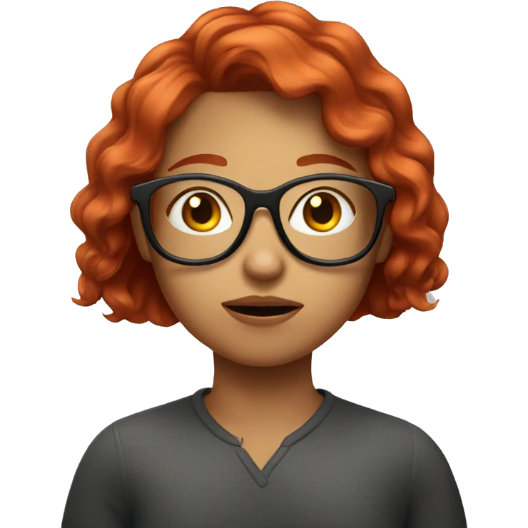 girl with red hair and glasses unable to talk emoji