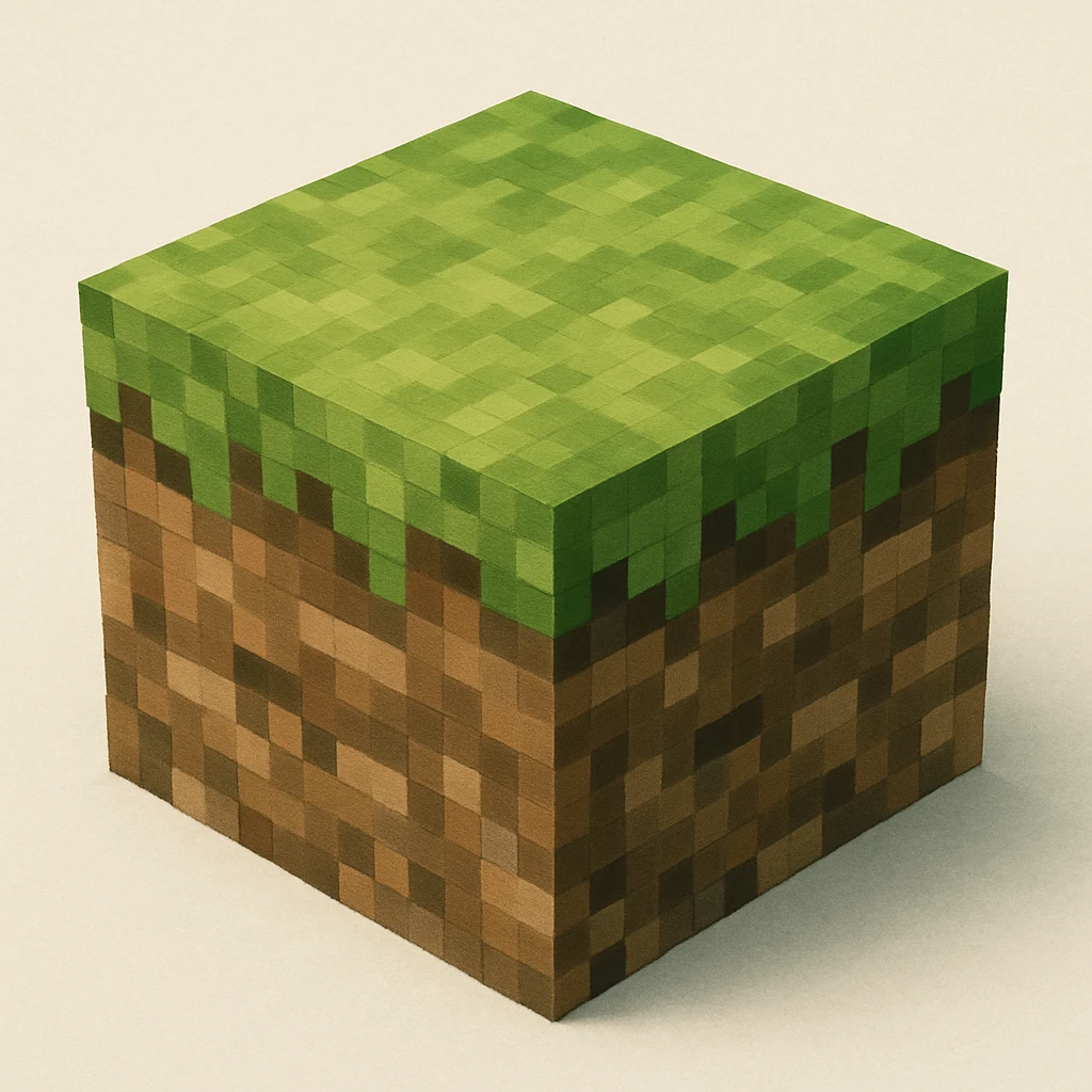 Minecraft grass block in general style emoji