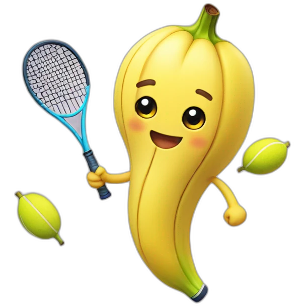 kawaii cute banana tennis player emoji