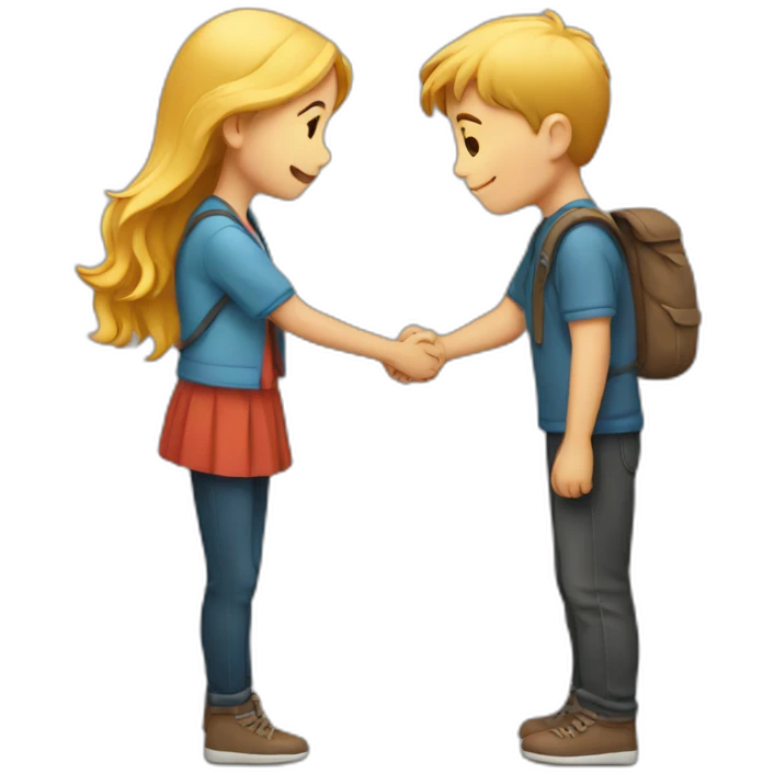 boy and girl hug side view emoji