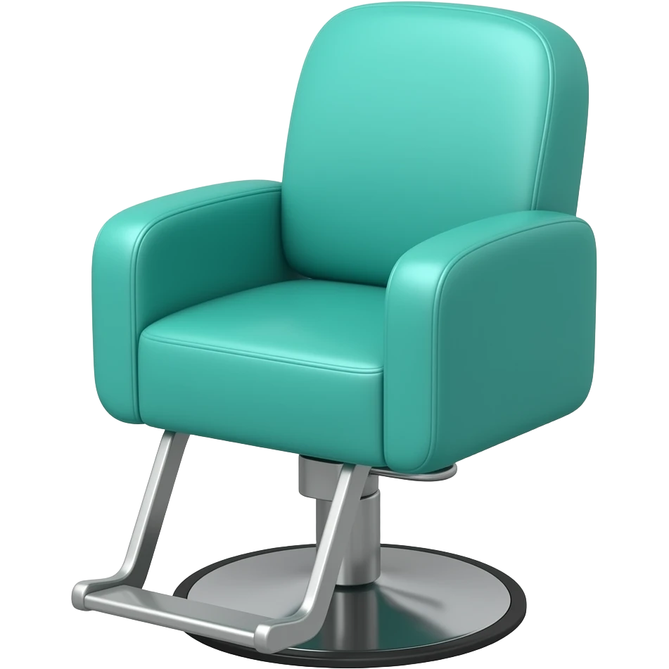 blue green waiting chair on salon beauty inspired by Barbie colour pallete emoji