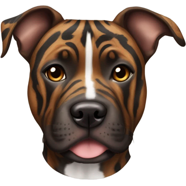 pitbull terrier dark brindle tiger stripes emoji