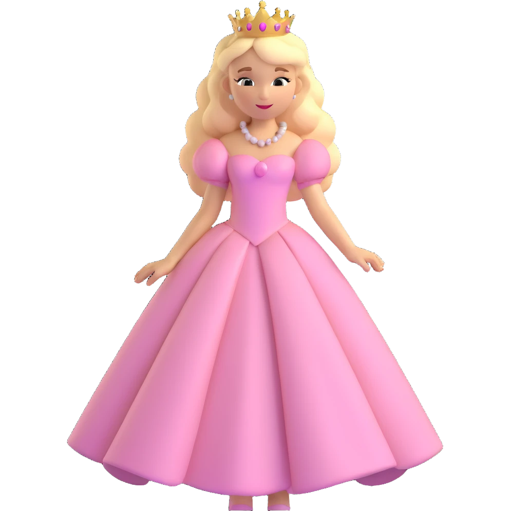 blonde Caucasian princess with voluminous light pink dress emoji