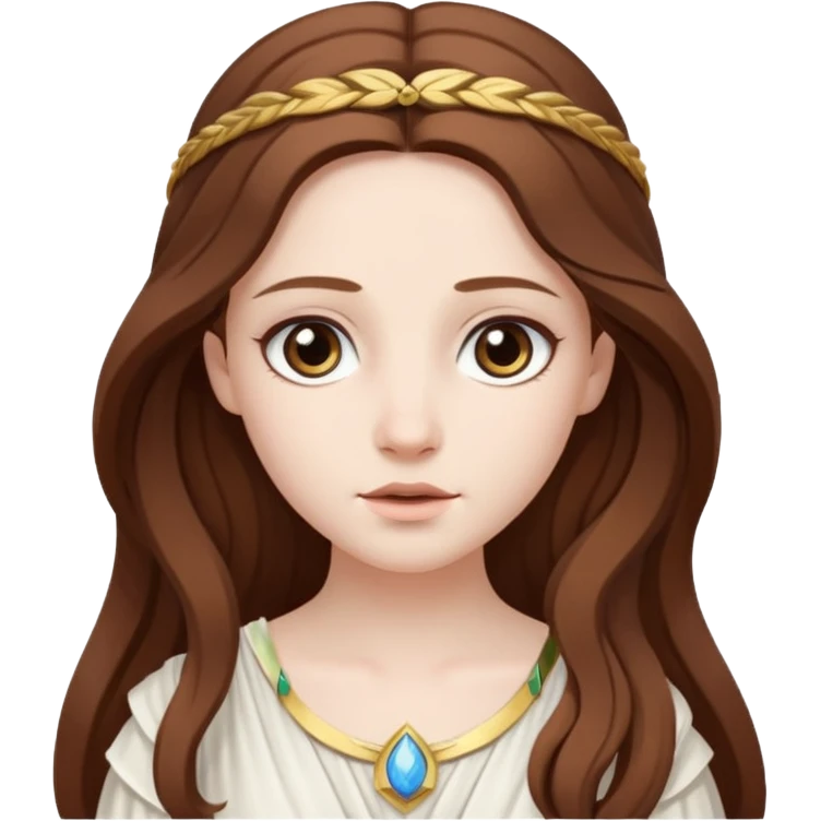 Metis The pre-Olympian goddess of wisdom, counsel, and deep thought. She was the first wife and advisor of Zeus and the mother of Athena, the later goddess of wisdom. Her name connoted "cunning intelligence," a quality highly valued in Greek heroes like Odysseus. 
 emoji