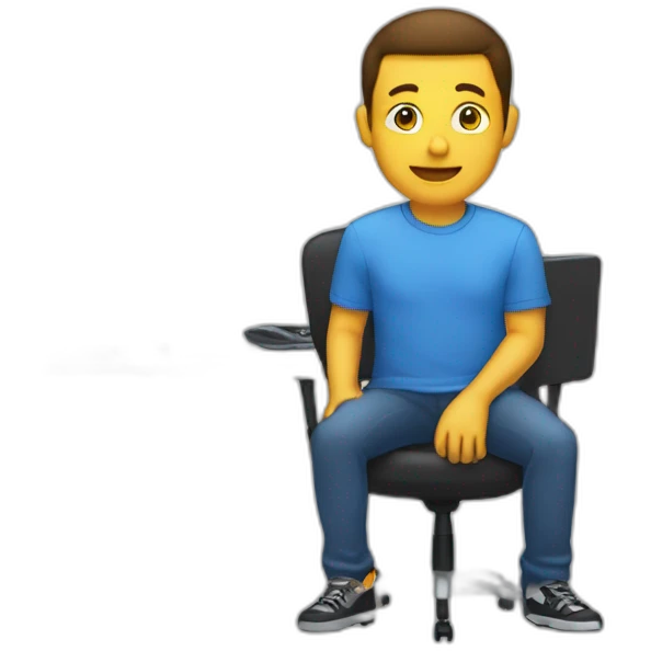 Sitting in front of a pc with cars screen emoji