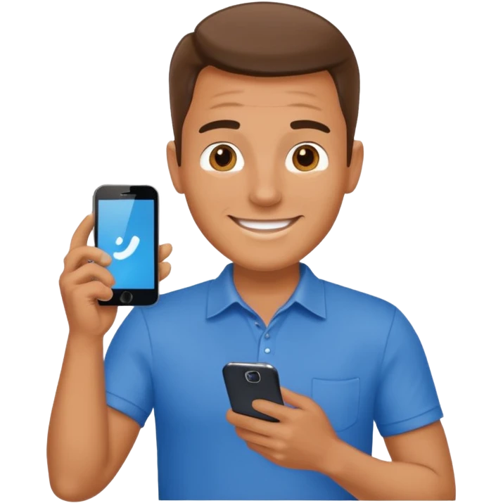 a man calling emoji