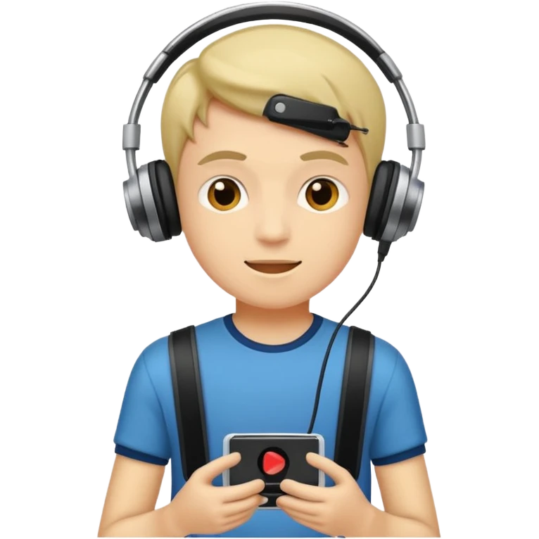 boy with music player emoji